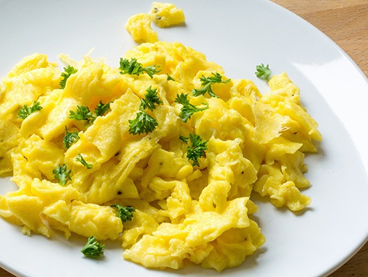 Plate of scrambled eggs